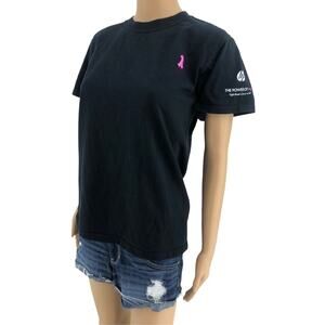 Hewlett-Packard SMALL Black Breast Cancer Awareness Short Sleeve Tee Shirt
